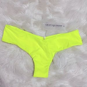 Neon yellow Brazilian bikini bottom NWT M